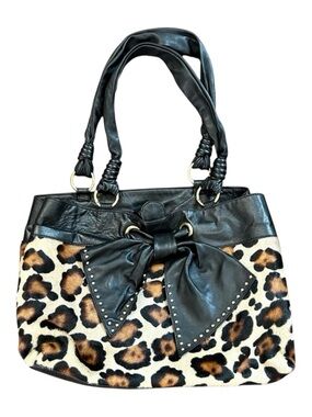 PAOLO MASI leopard print calf hair & leather bag, made in Italy, NWOT